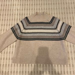 Collaboration Striped Cream Cashmere Sweater